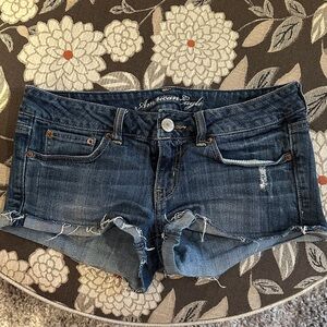 American Eagle Outfitters Frayed Blue Jean Shorts